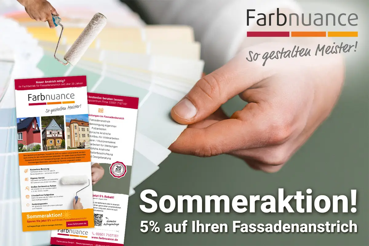 Farbnuance - Malermeister-Fachbetrieb aus Pirna - Blog - Sommeraktion 2024